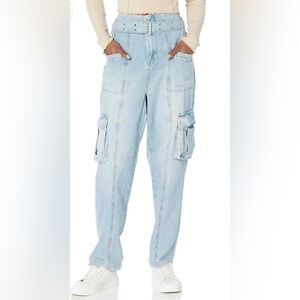 [BLANK NYC] Self Belted Cargo Denim Jeans Stylish Pants, Steal The Show